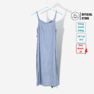 Đầm dây linen eo bên the maple