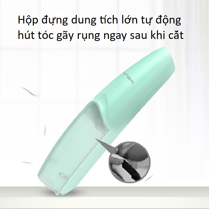 Tông đơ cắt tóc cho bé hút tóc tự động MST0985 sạc pin nhanh chống nước