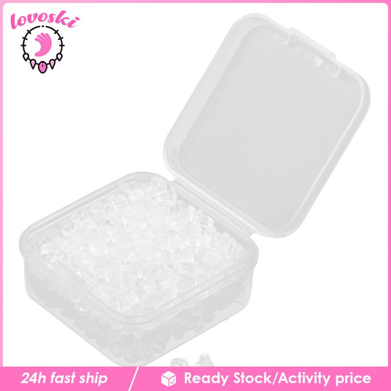 500 Phụ Kiện Bông Tai Bằng Silicon Mềm Trong Suốt