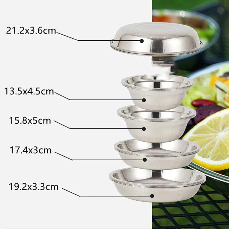 Bộ đĩa ăn dã ngoại xếp gọn 17 món.
