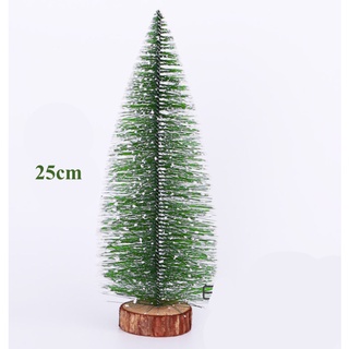 Cây thông mini để bàn đế gỗ 15cm -20cm- 25cm