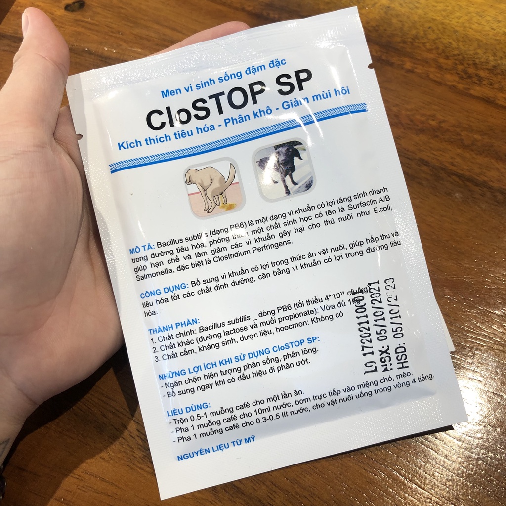 Men Vi Sinh CloStop SP gói 20g - Chuyên Dùng Cho Chó Mèo