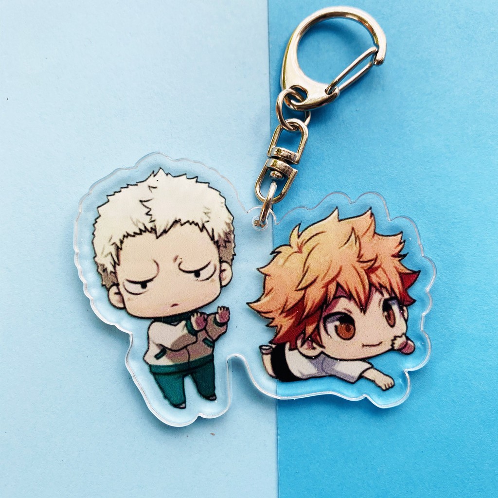 ( Mica trong acrylic) Móc khóa Haikyuu!! Vua bóng chuyền ver couple in hình anime chibi