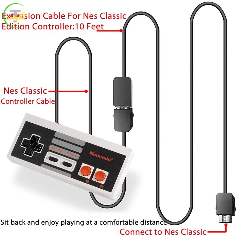 1 / 2 Dây Cáp Nối Dài Cho Tay Cầm Chơi Game Nintendo Nes Mini Classic Edition