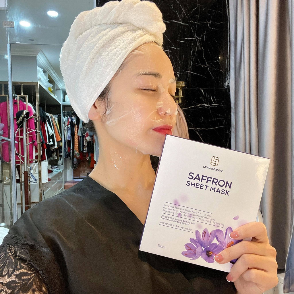 Mặt nạ nhụy hoa nghệ tây - LAURA SUNSHINE SAFFRON SHEET MASK Nhật Kim Anh (mẫu mới)