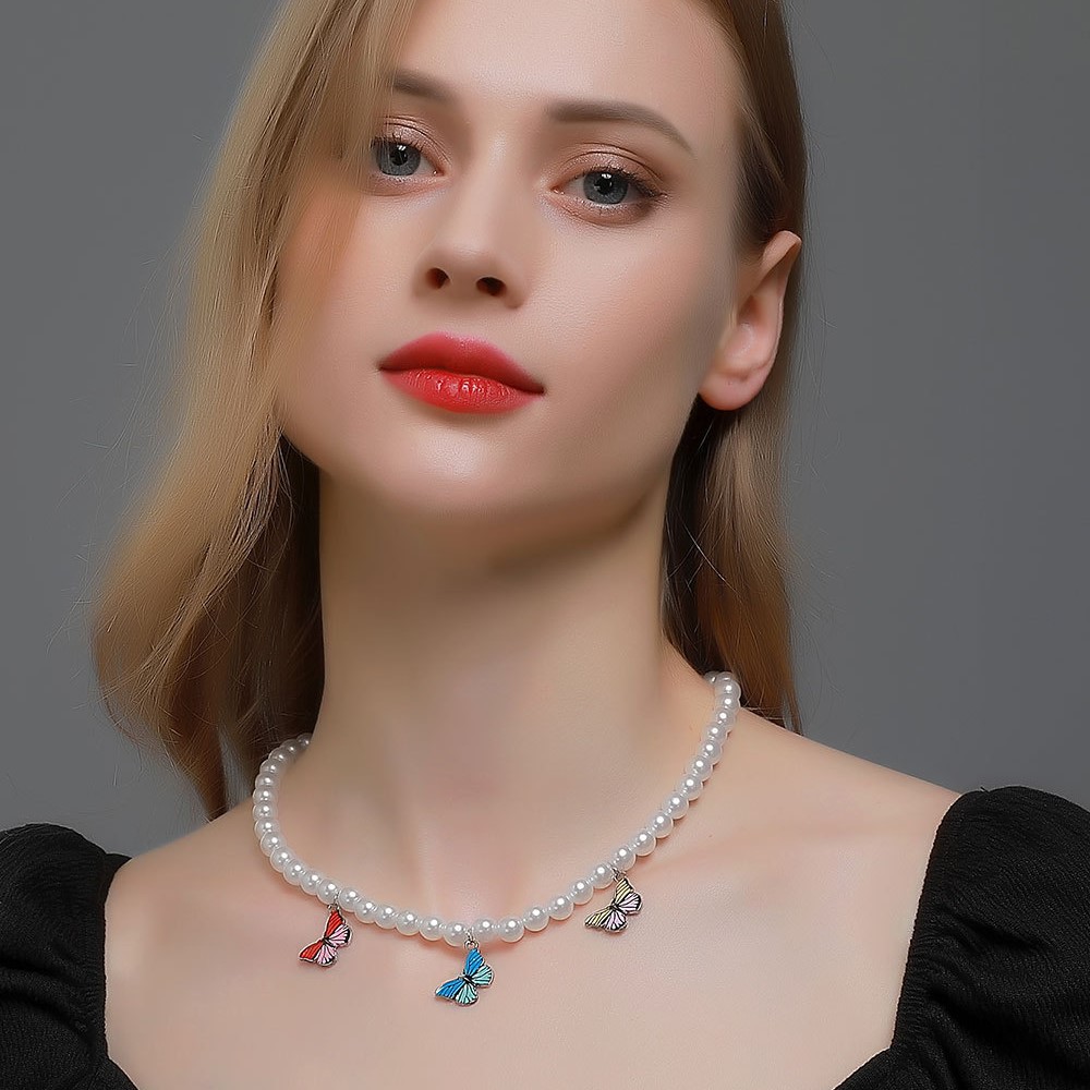 BUTTERFLY vòng cổ Hợp Kim Mặt Hình Bươm Bướm Xinh Xắn Cho Nữ