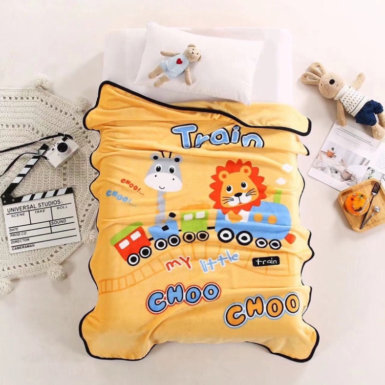 Chăn lông tuyết hải mặt cho bé đắp mùa thu đông, Chăn cho bé in hình ngộ nghĩnh