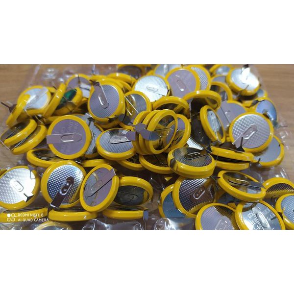 Pin nồi cơm điện CR2032 3V hai chấu thẳng  có chân hàn