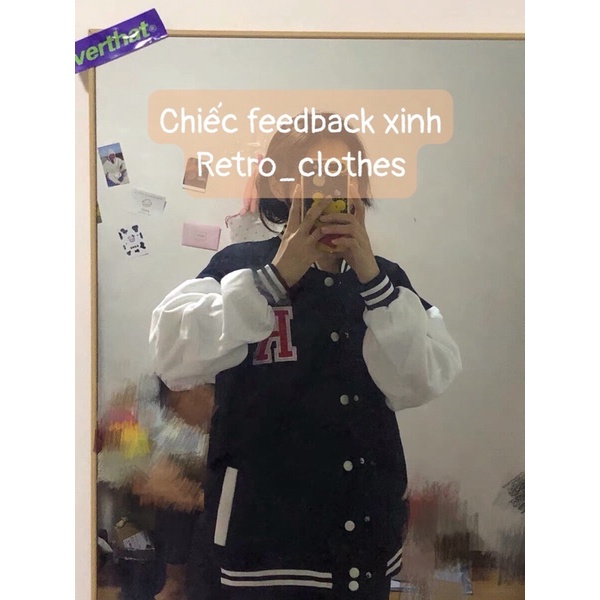 🍂 Áo Bomber Nam Nữ Cúc Bấm Thêu Nổi Chữ R Chất Nỉ gió dày dặn màu đen trắng dễ phối đồ | BigBuy360 - bigbuy360.vn