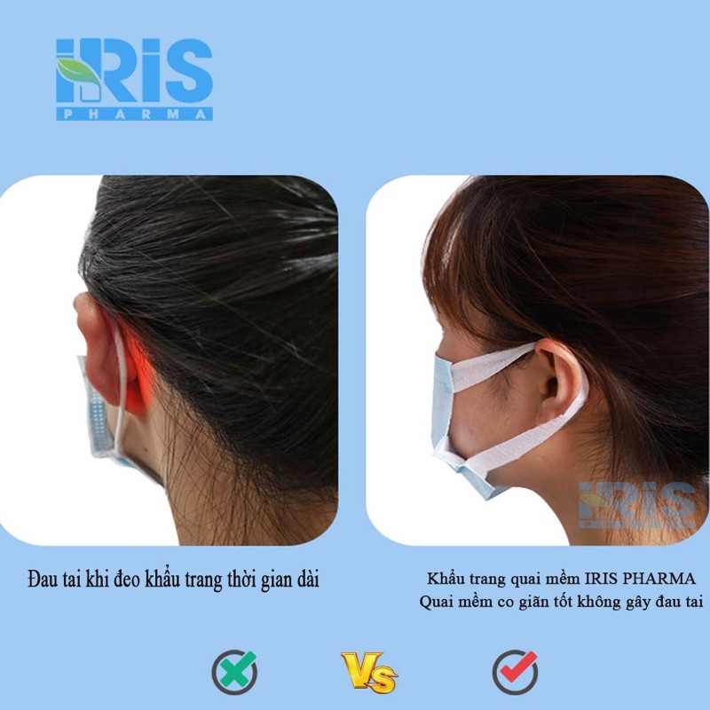 Khẩu trang y tế 4 lớp chống đau tai iris pharma | BigBuy360 - bigbuy360.vn
