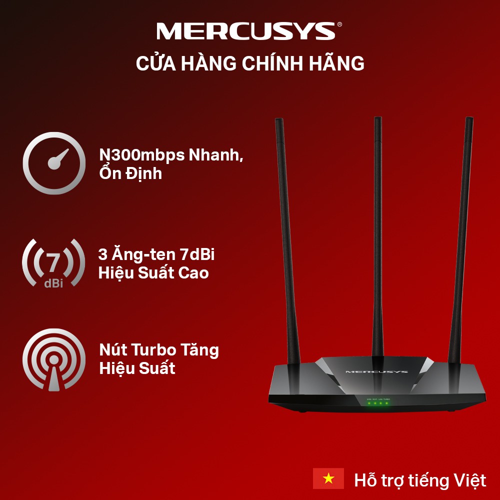 Bộ phát wifi xuyên tường độ lợi cao Mercusys MW330HP chuẩn N 300Mbps-