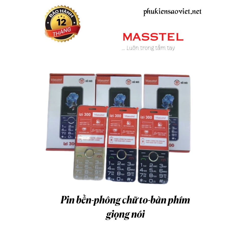 Điện Thoại Phổ Thông Masstel IZI 300 Điện Thoại Bàn Phím To Cho Người Già