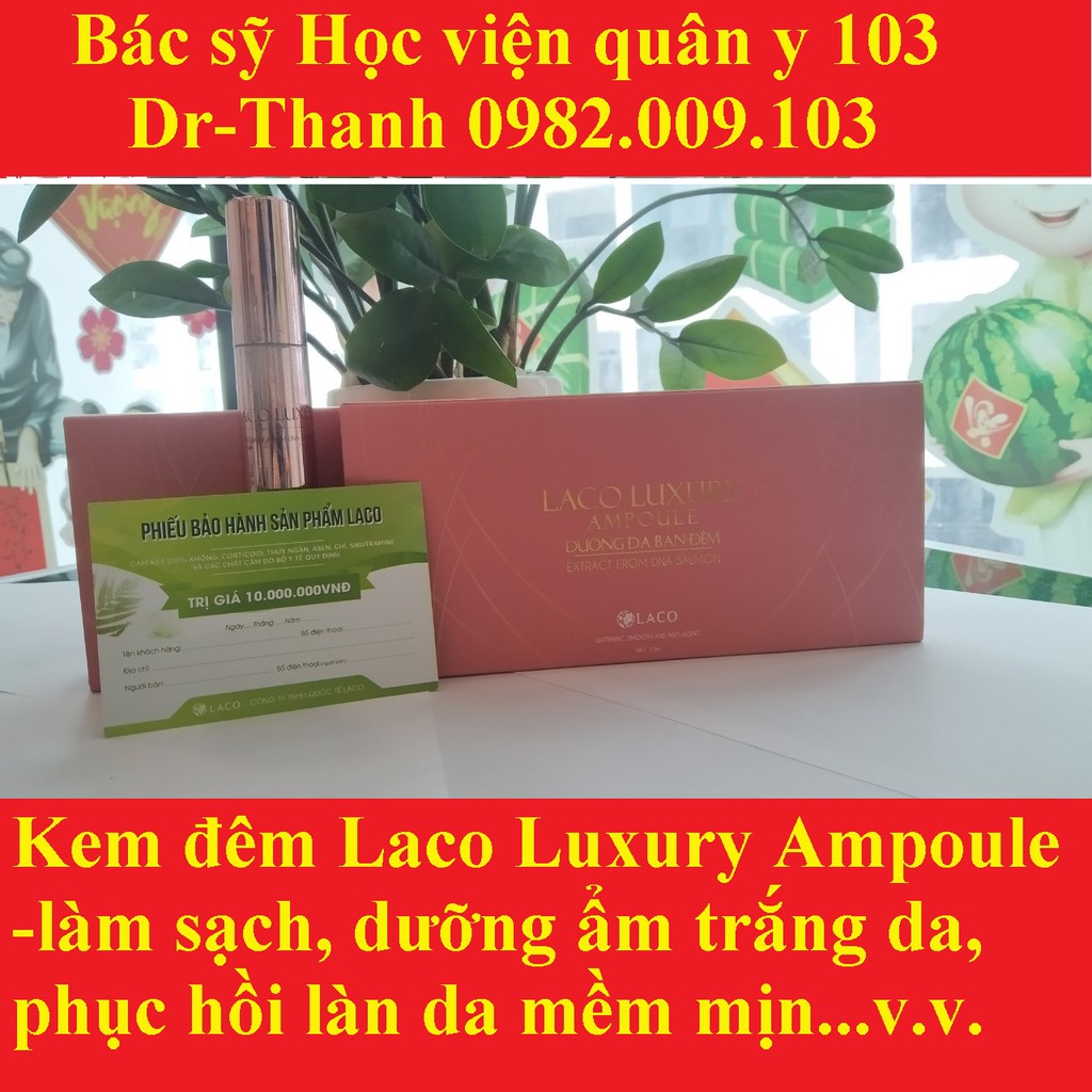 Combo Kem dưỡng Laco Luxury,ban ngày Cream và đêm Ampoule,giúp da căng bóng,trẻ hoá da,Ngăn ngừa nám,tàn nhang,mụn | BigBuy360 - bigbuy360.vn