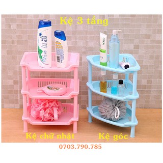 Kệ Nhựa 3 Tầng Kệ Chữ Nhật Kệ Góc