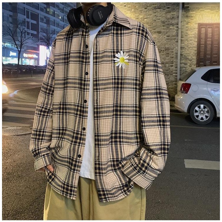 Áo Sơ Mi Unisex Dài Tay Kiểu Khoát Phôm Rông Có Túi SM02