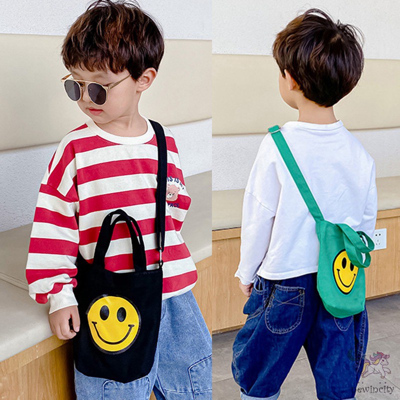 Túi Xách Tay Vải Canvas In Hoạt Hình Kiểu Hàn Quốc Xinh Xắn Cho Bé