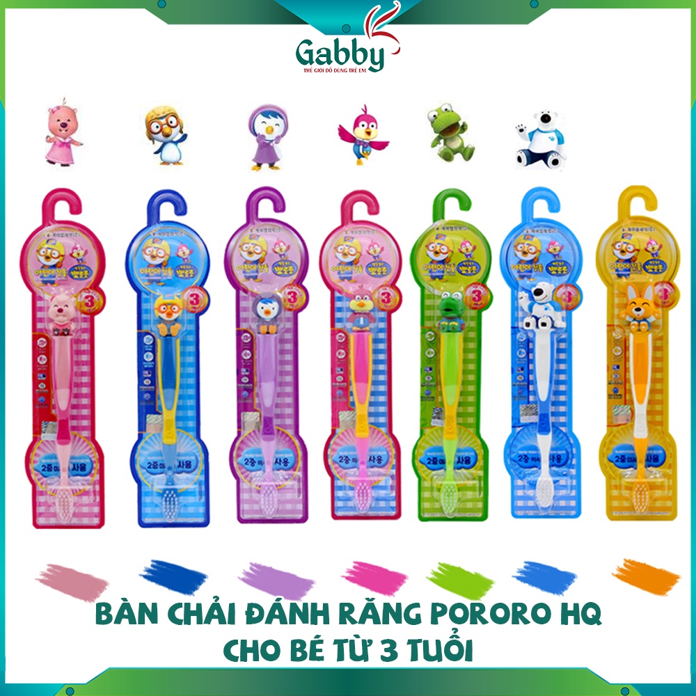 BÀN CHẢI ĐÁNH RĂNG PORORO HQ CHO BÉ 3+ TUỔI