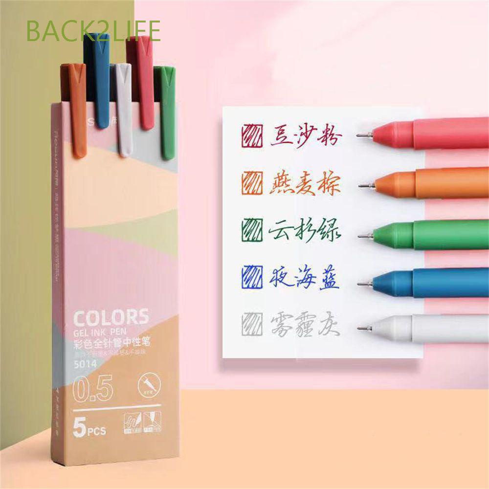 Hộp 5 bút bi ngòi 0.5mm nhiều màu sắc dễ thương