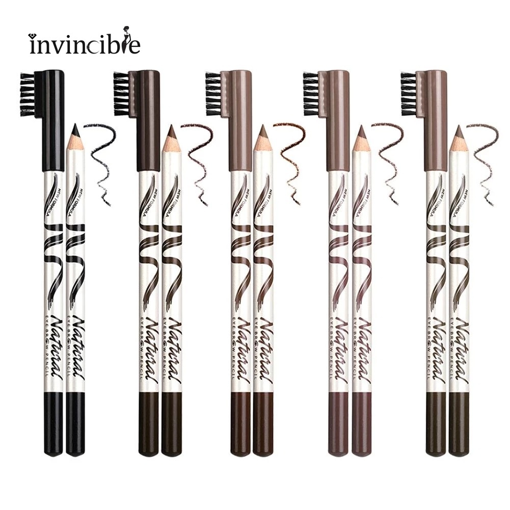 [Hàng mới về] Bút kẻ lông mày 2 trong 1 chống nước lâu trôi kèm cọ tiện dụng