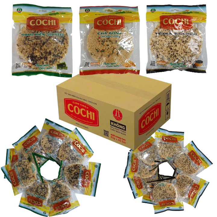 Cơm cháy COCHI (65g / gói, Tùy chọn Mè đen hoặc Rong biển) - Cơm cháy Đại Long đặc sản Ninh Bình | BigBuy360 - bigbuy360.vn