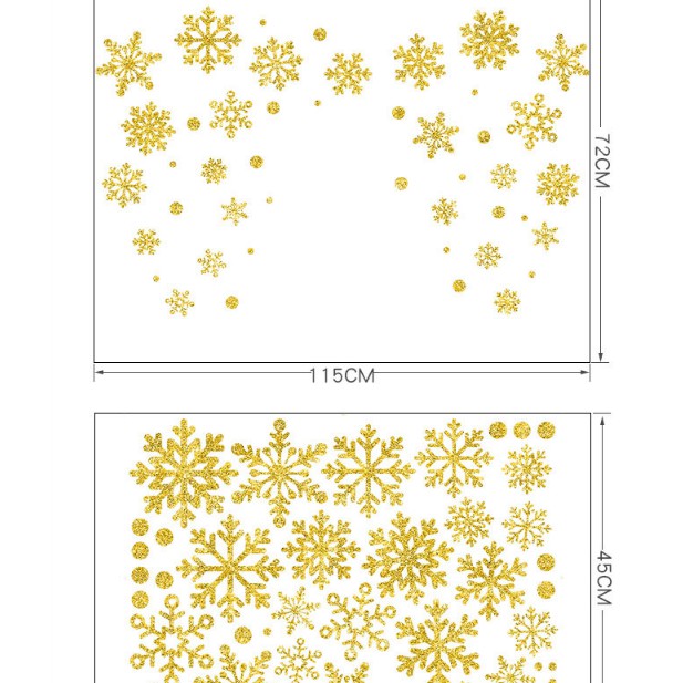 Decal trang trí tường Noel - Hoa Tuyết Nhũ Kim Tuyến