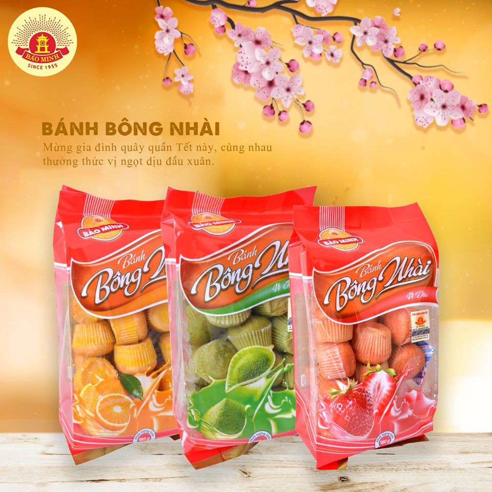 Bánh bông nhài Bảo Minh vị dâu 180g