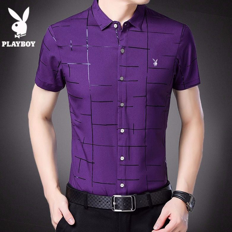 Áo sơ mi ngắn tay ôm dáng phối túi size lớn thời trang công sở mùa hè cho nam | BigBuy360 - bigbuy360.vn