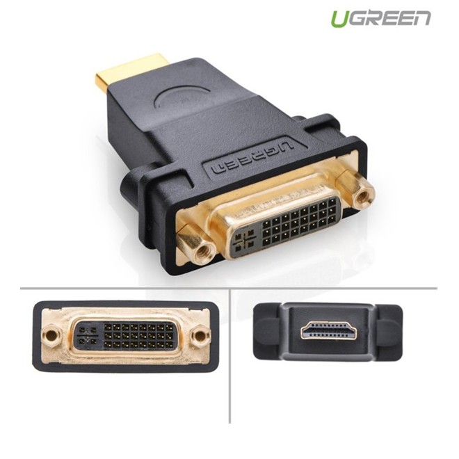 Đầu rắc chuyển đổi HDMI sang  DVI-I Ugreen 20123 (chuyển được 2 chiều)