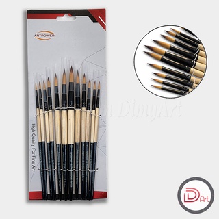 [DIMY ART] Bộ cọ vẽ Art Power 12 cây đầu tròn vẽ sơn dầu, acrylic, gouache, nước...