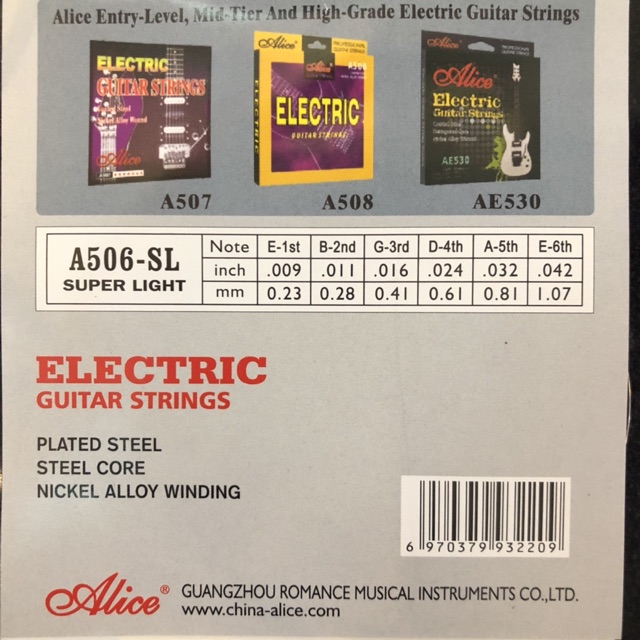 Dây lẻ guitar điện số 1 2 3 Alice