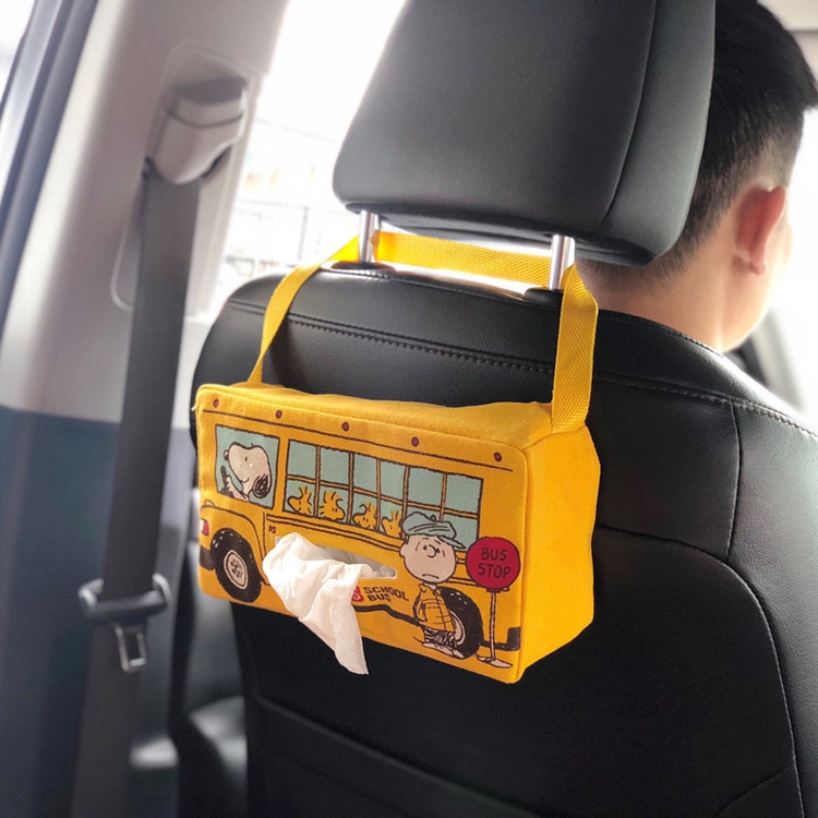 Hộp Đựng Khăn Giấy Họa Tiết Hoạt Hình Snoopy Hello Kitty Treo Sau Ghế Xe Hơi Ốp