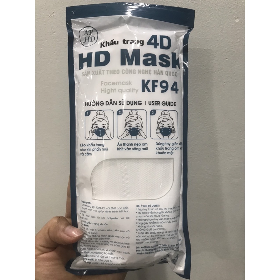 KHẨU TRANG 4D KF94 MASK AN PHONG - 1 TÚI 10 CÁI
