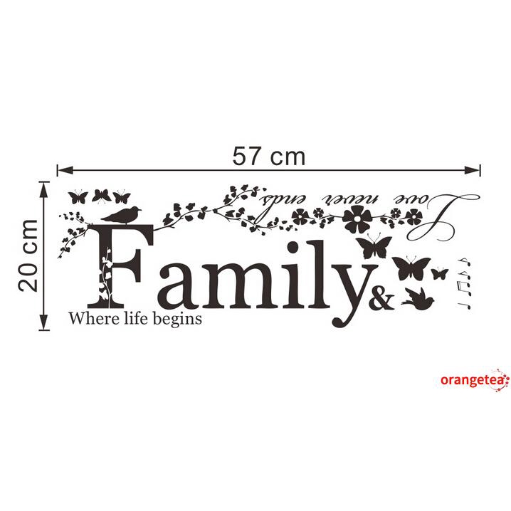 Nhãn dán tường trang trí in chữ Where life begins