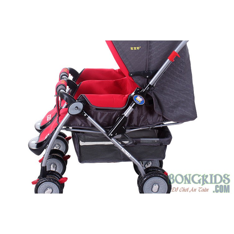 Xe đẩy đổi cho bé song sinh chính hãng Baobaohao 703 - Khung chắc, chỗ rộng