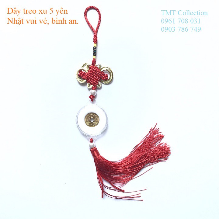 Dây treo xu 5 yên Nhật màu đỏ hoặc vàng, mang lại may mắn, bình an - TMT Collection - SP001142