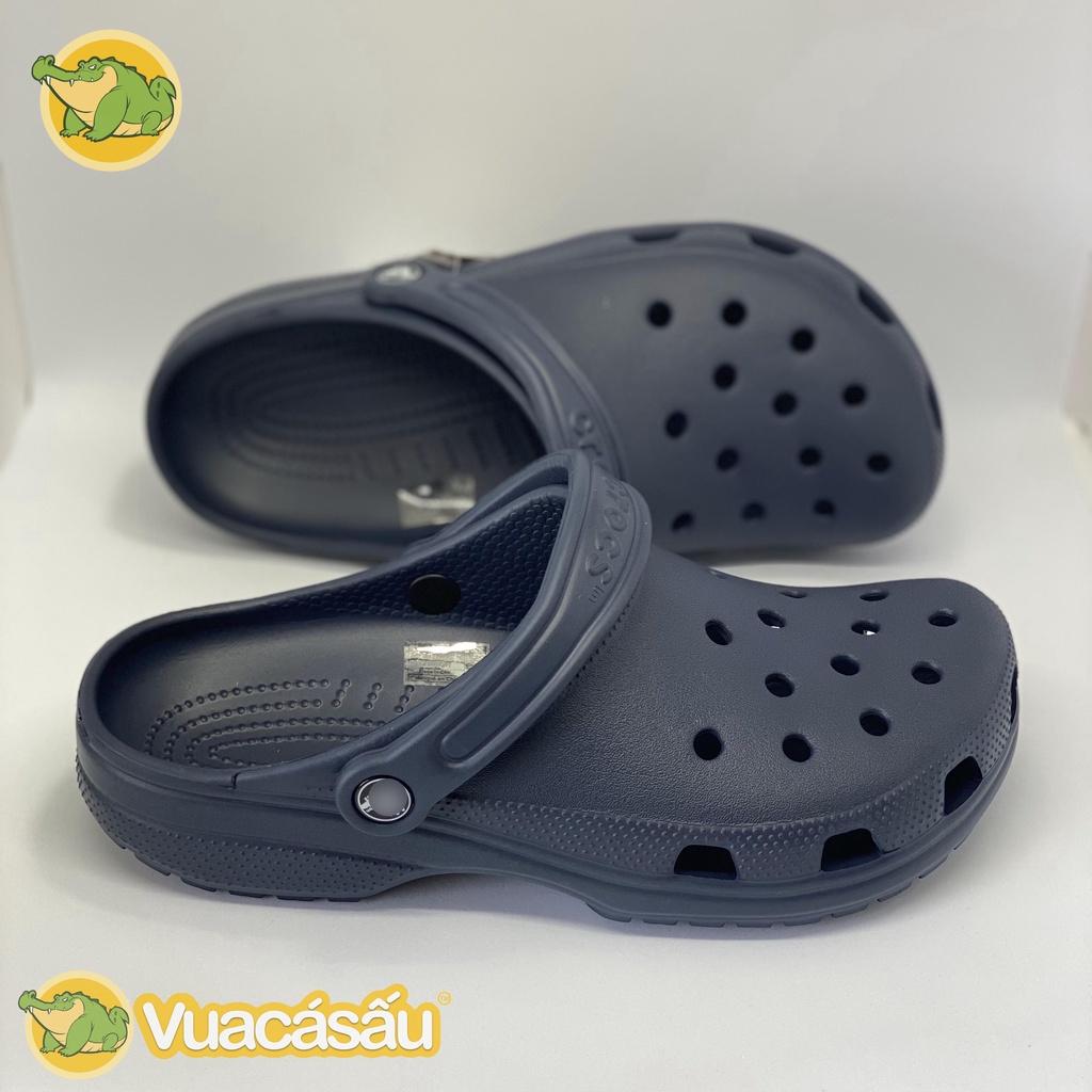 Dép CROCS CLASSIC CLOG Nam Nữ màu Xanh Đen, Siêu Mềm Nhẹ và Êm Ái, chống trơn trượt, đi mưa - Vua Cá Sấu