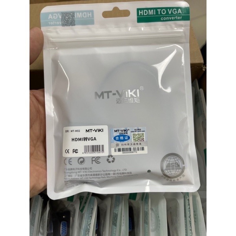 Cáp HDMI to VGA có Audio thương hiệu VIKI chuyển đổi tín hiệu HDMI sang VGA, HDMI to VGA with Audio fullhd