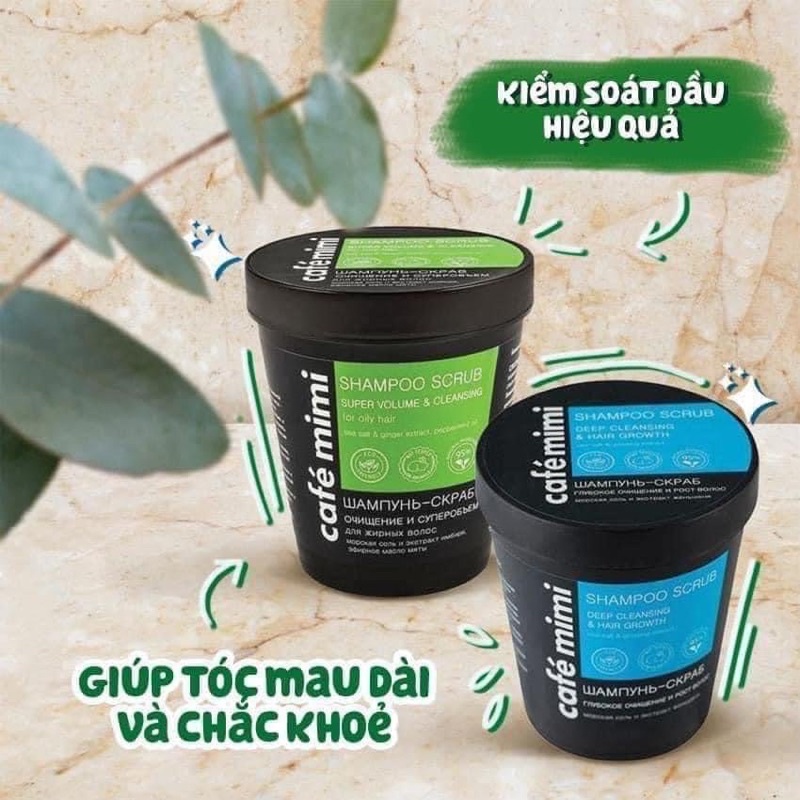 Tẩy da chết da đầu Cafe mimi rất sạch cho tóc dầu, bết