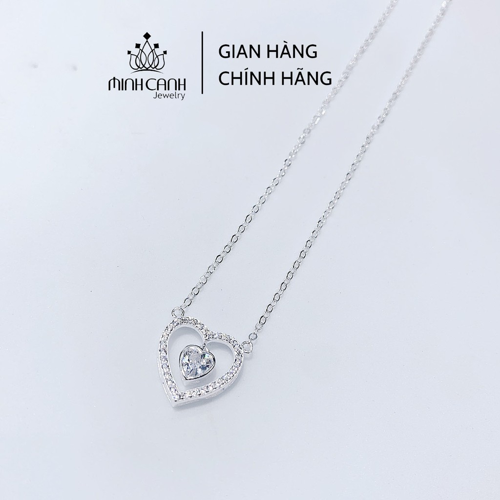 Dây Chuyền Trái Tim Đá Giữa Bạc Ý S925 - Minh Canh Jewelry