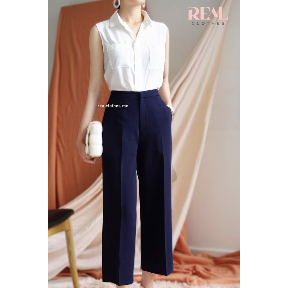 Quần culottes xanh đen_REAL