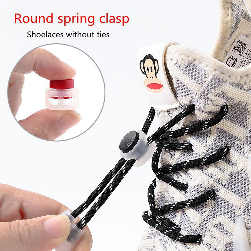 Dây Cao Su Buộc Giày Nhanh Chóng Mặt Tròn Co Giãn Không Cần Buộc