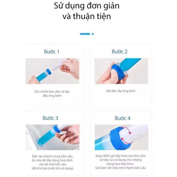 Gel khử mùi bồn cầu, gel thơm khử trùng bồn cầu dạng thạch hình bông hoa với 7 mùi thơm cho toilet