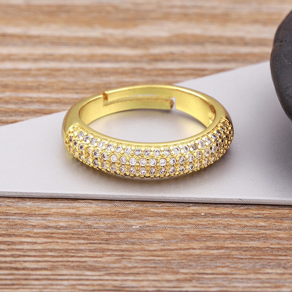 Nhẫn Mạ Vàng Đính Đá Zircon Kiểu Dáng Đơn Giản