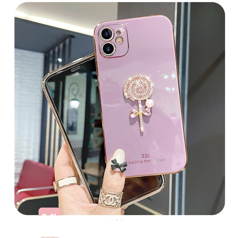 Ốp Điện Thoại Góc Vuông Đính Đá Lấp Lánh Dễ Thương Cho Realme C35 C31 C21y C25y C21 C20 C15 C12 C11 2021
