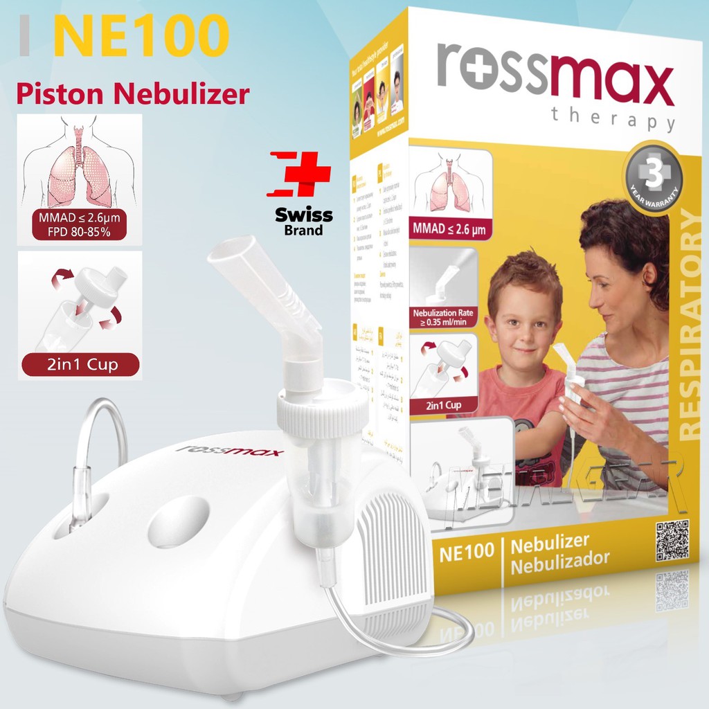 ✅ [CHÍNH HÃNG] Máy Xông Khí Dung Mũi Họng- Rossmax NE100, (Rosmax) -VT0769