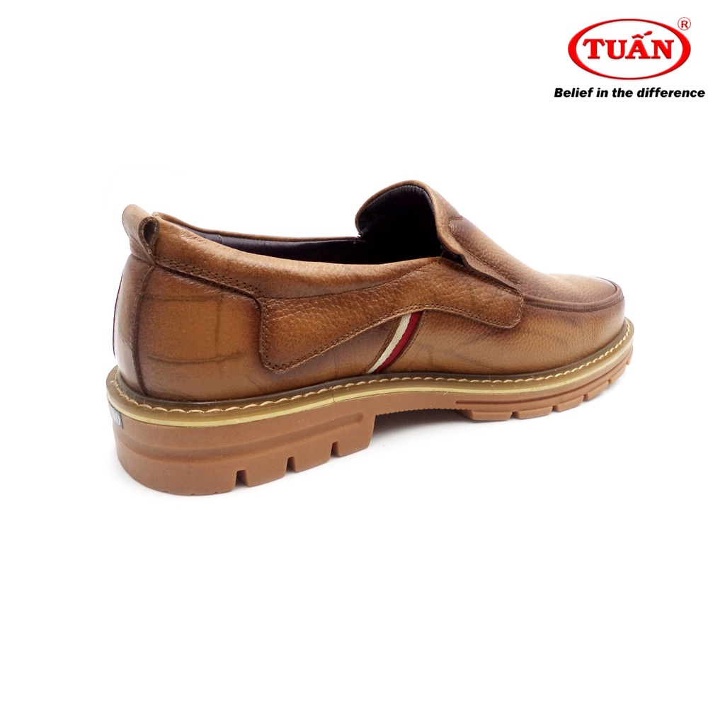Giày lười nam giày mọi quai da nhập khẩu đế thô thương hiệu Tuấn GXHU-284