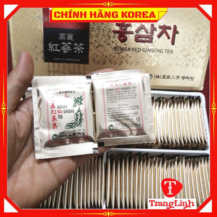 Trà hồng sâm hàn quốc đặc biệt Trà sâm chính hãng hộp 100 gói tranglinhkorea