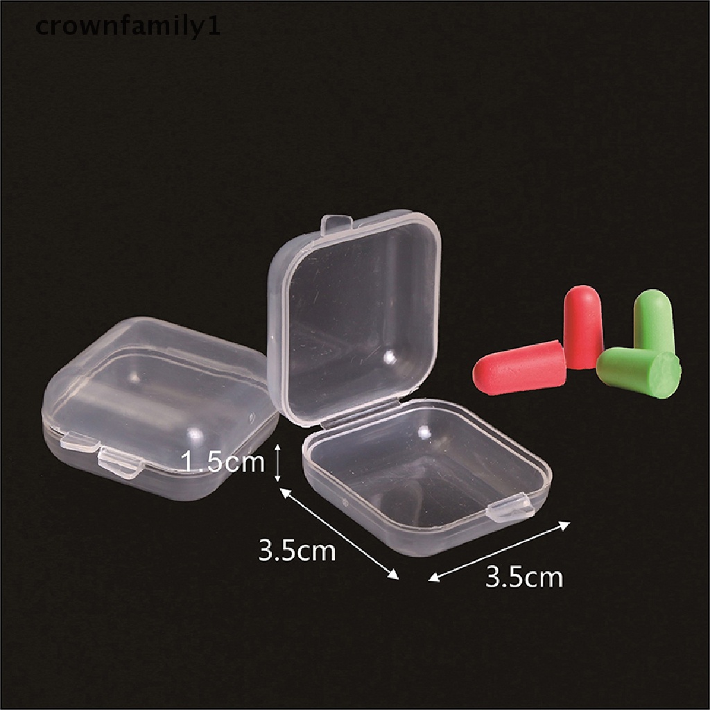 [crownfamily1] 20 Hộp Nhựa Vuông Nhỏ Trong Suốt Đựng Trang Sức