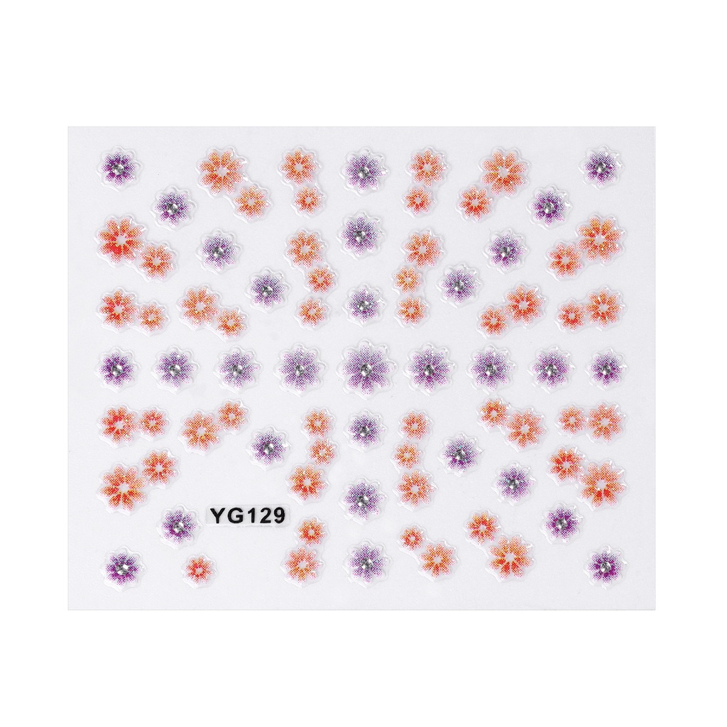 MONJA [Hàng mới về] Set 2 nhãn dán họa tiết hoa xinh xắn trang trí móng nghệ thuật