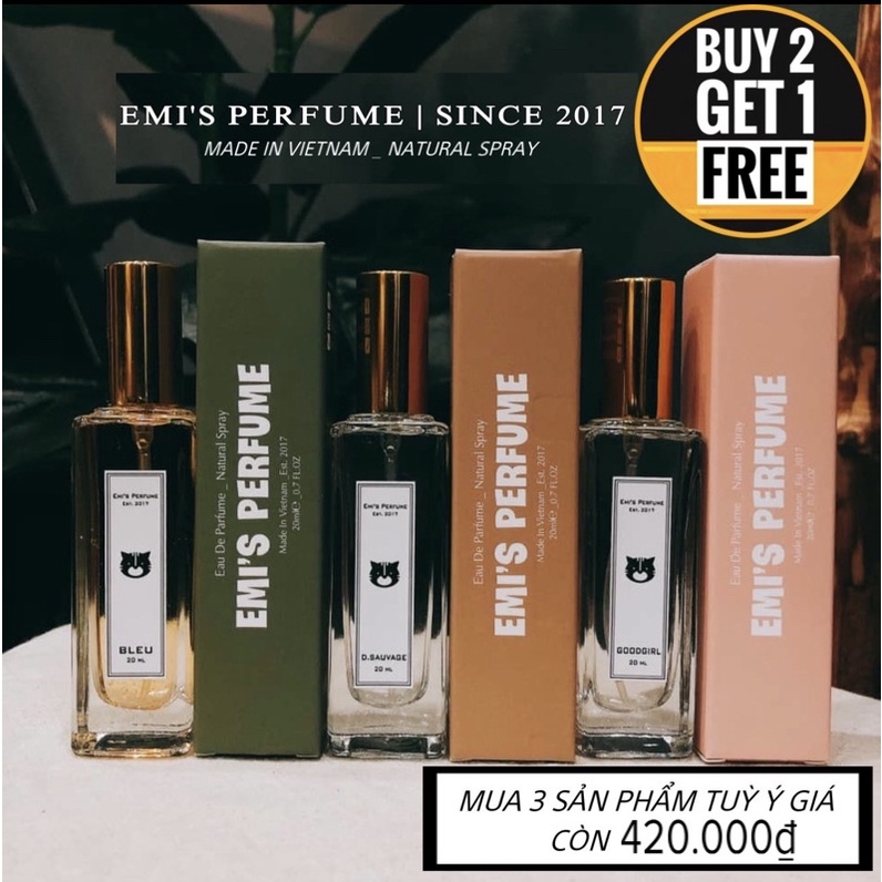 Nước hoa 20ml nam| EMI’S PERFUME.(30 mùi) Nồng độ EDP chất lượng.